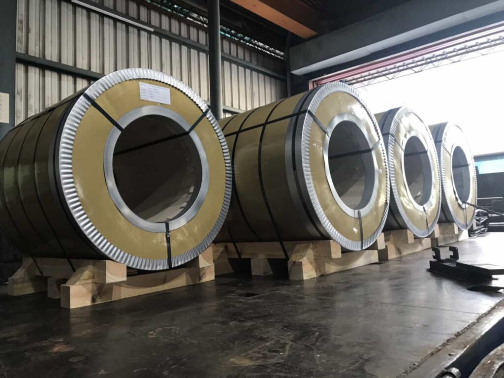 packed stainless steel coil on truck