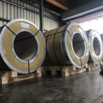 packed stainless steel coil on truck